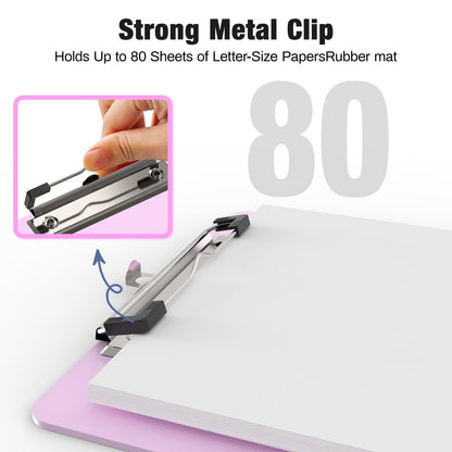 Macroclo 2 Pack Small Clipboards, A5 Plastic Mini Pink Clip Board for Classroom, Students, Kid, Size 6" x 9" with Low Profile Clip, Office & School Supply
