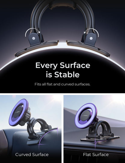 LISEN for MagSafe Car Mount [360° Rotation] Magnetic Phone Holder for Car Vent Phone Mount, Hands Free Phone Mount for Car Accessories, Phone Car Mount for iPhone Includes Vent/Dashboard Mount, Black