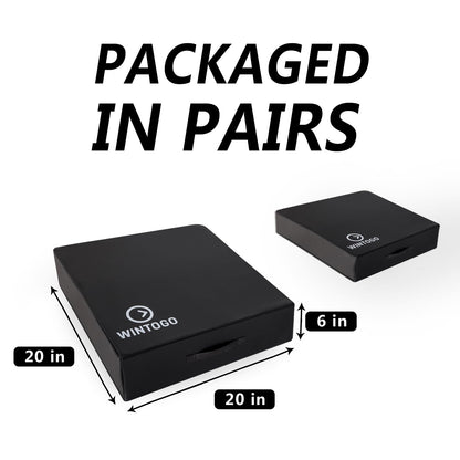 Wintogo Deadlift Silencer Drop Pads (Pair) - Noise Reducing Weightlifting Crash Mats for Floor Protection, Portable Compact 20"x20"x6" Easy to Store & Carry for Home Gym, Garage, Crossfit Workouts