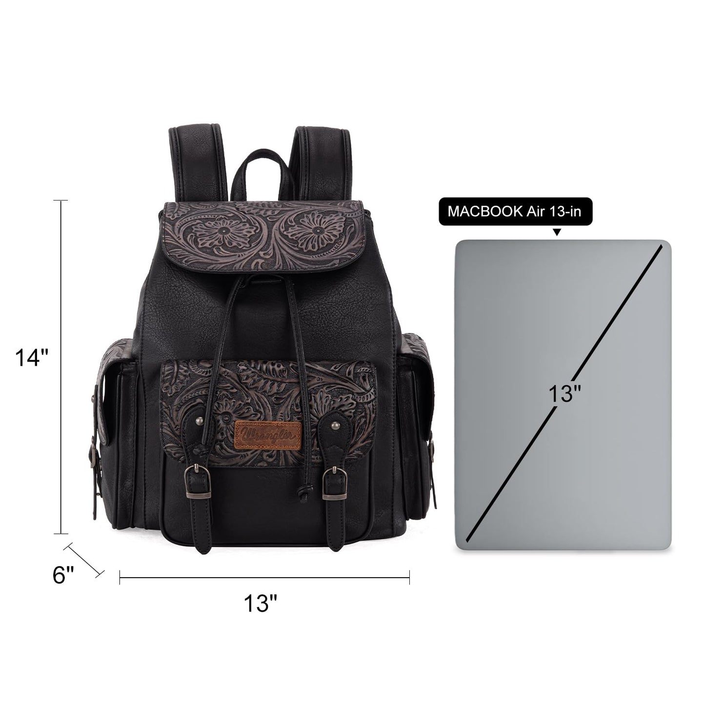 Montana West Wrangler Backpack Purse for Women Men Western Backpack Floral Tooled Travel Bags