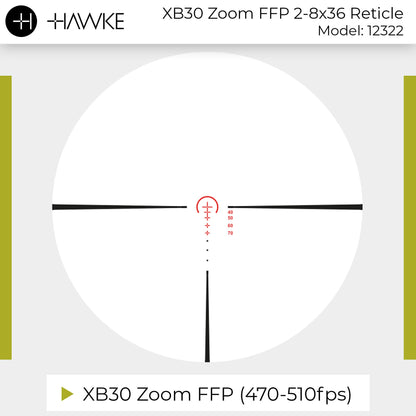 HAWKE XB30 Zoom FFP 2-8x36 Fogproof Illuminated 30mm Tube Crossbow Scope