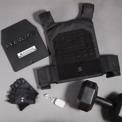 EVERLIT Adjustable Weighted Vest 14 Lbs/ 20 Lbs, Weight Included, for Body Weight Training Fitness Workout Running for Men Women (Black, 18 Lbs)