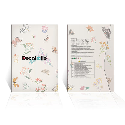 decalmile Spring Pink Tulips Flower Double Sided Window Clings Green Grass Garden Floral Wildflower Butterflies Anti-Collision Glass Doors Window Stickers Decals