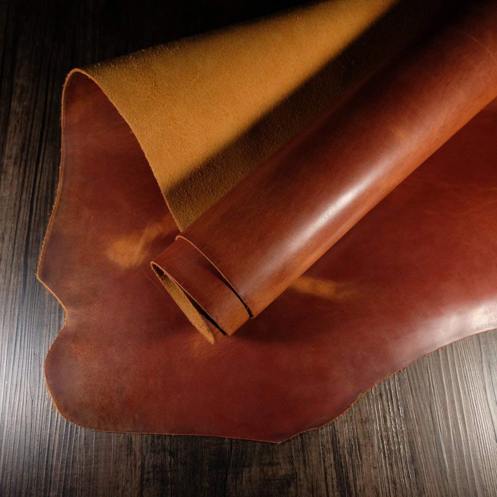 The Tannery Finished Full Grain Buffalo Genuine Leather Hides Crafts | Home Decor Leather Crafts Tooling Sewing Hobby Workshop Crafting Leather Hides Tan 12x12