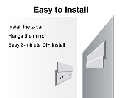 Ruomeng Frameless Full Length Mirror for Wall, 48x14 Inch Bathroom Vanity Mirror Farmhouse, Large Rectangle Mirror with Beveled Edge, Tempered Glass, Hangs Horizontally or Vertically