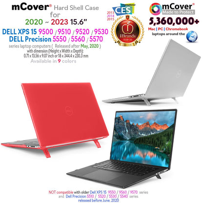 mCover Clip-On Protective Case for 2020-2023 Dell XPS 15 9500/5500 Laptops, 15.6" Screen, Black