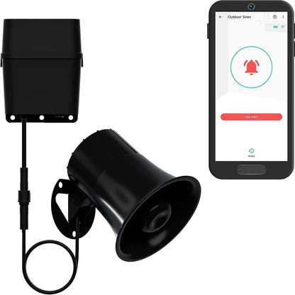 YoLink Outdoor Security Siren & Smart Alarm Controller Kit - Loud 110 dB, Wireless, Battery-Powered, 1/4 Mile Range, Android-iOS App, Alexa, Google, IFTTT, Home Assistant, Hub Required!