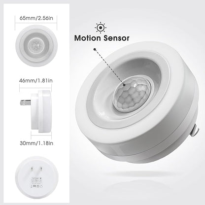 Briignite Motion Sensor Night Light Orange, [2 Pack] Night Lights Plug into Wall, Auto On/Off Motion Activation Nightlight, Energy-Saving 0.6W LED Amber Night Light, Ideal for Kids, Bedroom, Bathroom