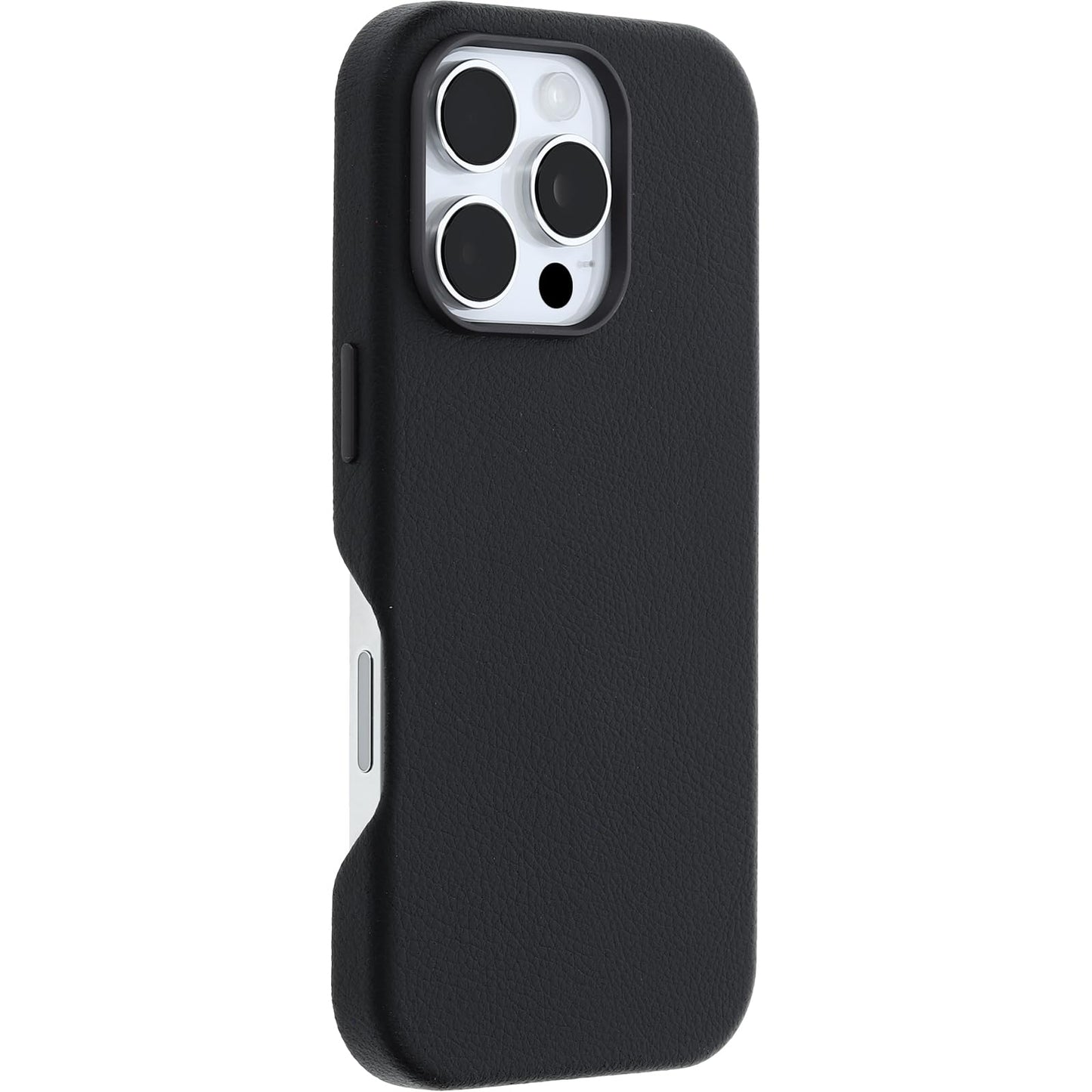 OtterBox iPhone 16 Pro Symmetry Series Cactus Leather for MagSafe - Noir Ash Black - Ultra-Thin, Sleek iPhone Case, Premium iPhone Case, MagSafe Compatible