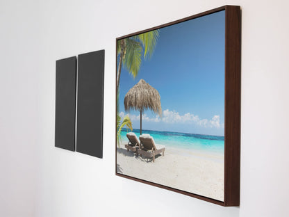 Beach Art Wall Decor Coral Beach Sand Sea Palapa Tropical Palm Tree Photo Sunset Landscape Pictures Ocean Scenic Scenery Nature Photography Paradise Cool Wall Art Print Poster 36x24