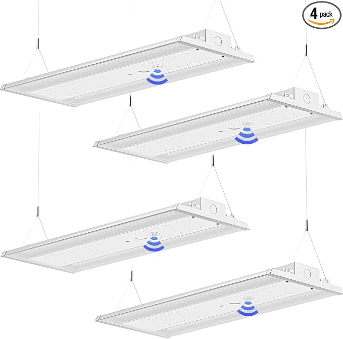 LED Linear High Bay Light 4-Pack, 210W 31500LM 0-10V Dimmable 5000K Daylight, Adjustable High Bay LED Shop Lights Lighting Fixtures for Garage Warehouse Workshop, UL