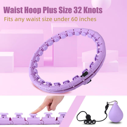 OurStarry 32 Knots Weighted Workout Hoop Plus Size, Smart Waist Exercise Hoop for Adults Weight Loss (32Links Purple)