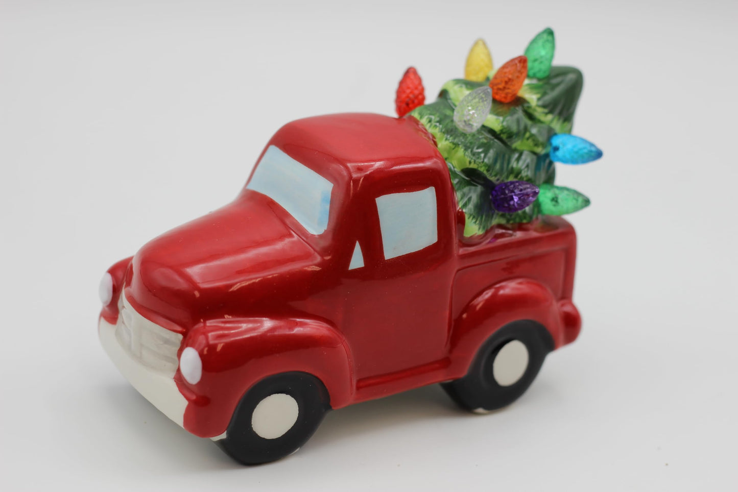 Creative Hobbies Christmas Night Light - Plug in Ceramic Vintage Night Light with LED Bulb (Truck)