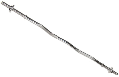 Fitvids 1 Inch Standard Barbell Bar, 48" Threaded Curl Bar with Star Locks for Weight Lifting, Chrome