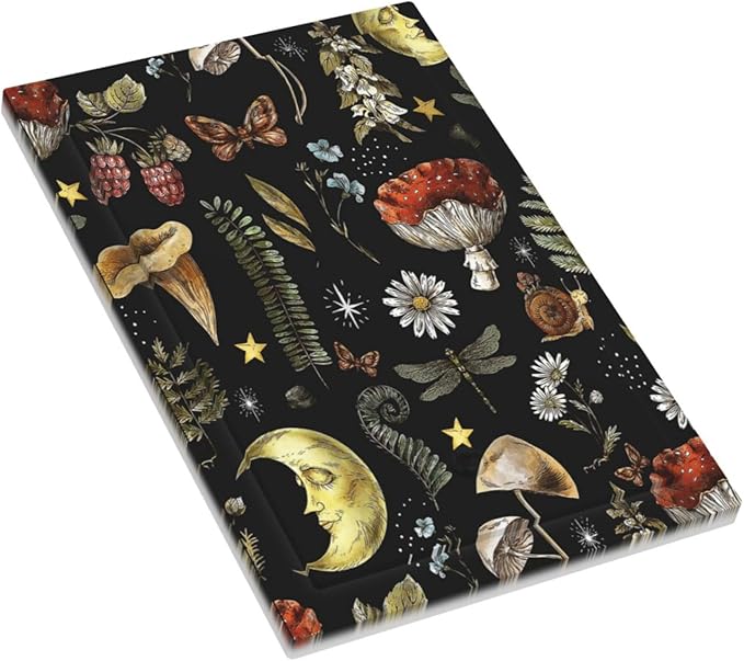 Nature Plant Botanical Daisy Mushroom Snails And Moon 1 Gang Light Switch Cover No Device Wall Plate Decorative Single Blank Switchplate Electrical Faceplate for Bathroom Art Panel Decorate