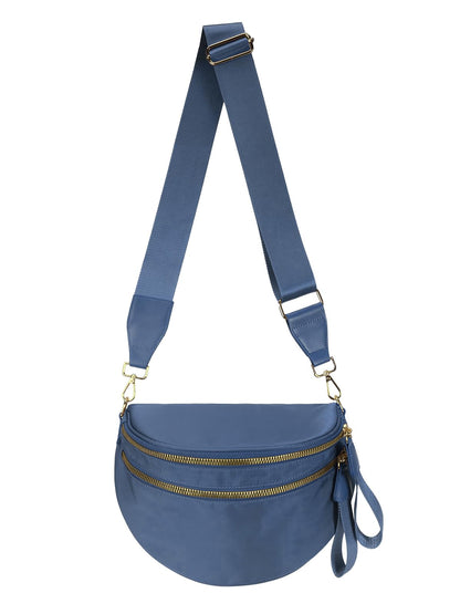 Pure Colour Crossbody Bag Bum Bag for Women,Spacious Purse Fanny Packs Belt Bag,Oversized Bum Bag (Colour Bum Bag-Beige)