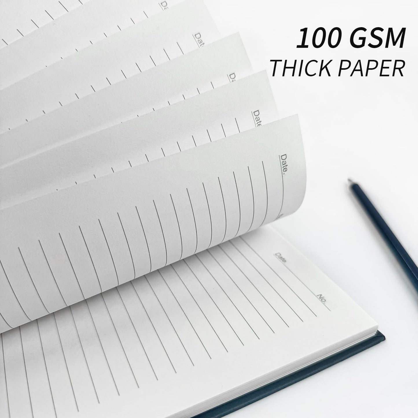 Ouzoustate Lined Spiral Notebook A4 Large Black Journal 8.5" x 11"-4 Pack 7mm College Ruled Hardcover Notebooks 160 Pages 100GSM Thick Paper for Note Taking School Office Supplies