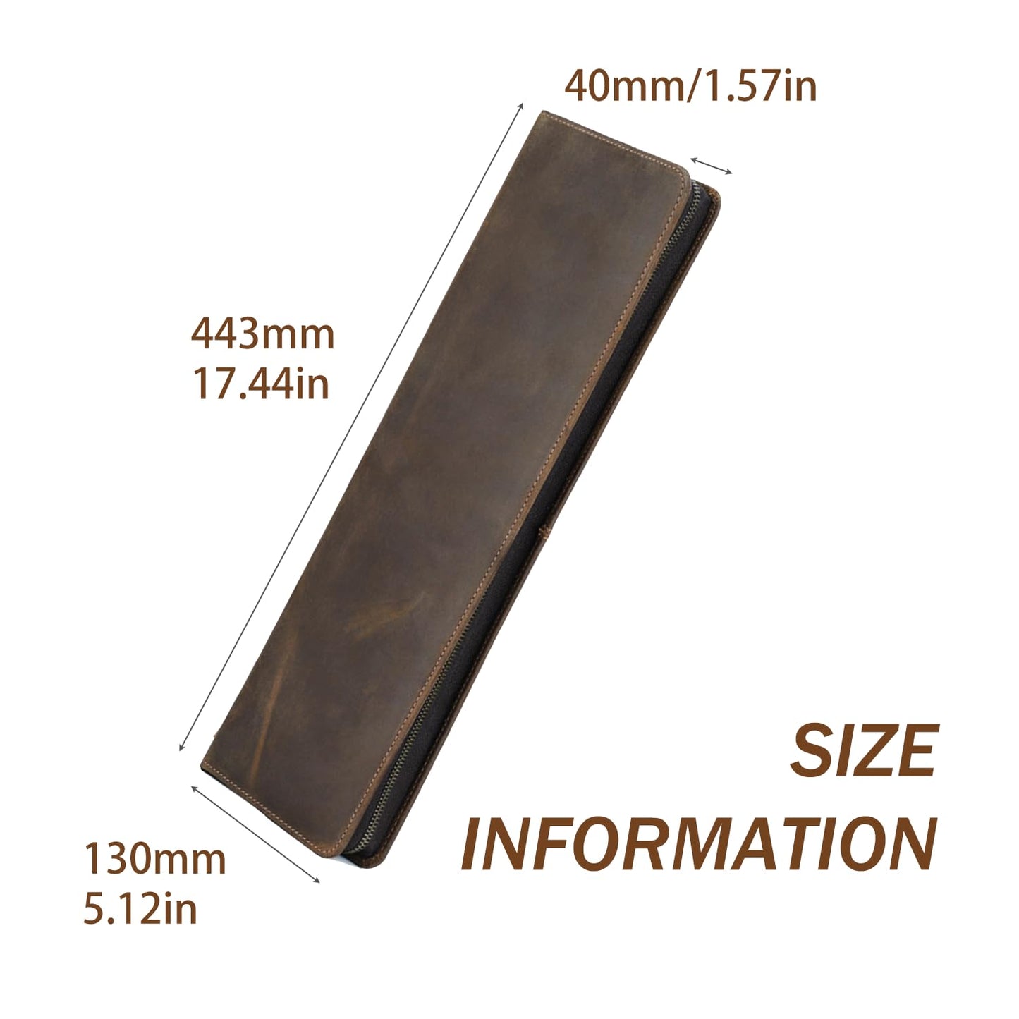 UVKDEENK Travel Ties Case, Genuine Leather Portable Necktie Cufflinks Storage Box, Zipper Tie Holder Organizer for Mens Coffee