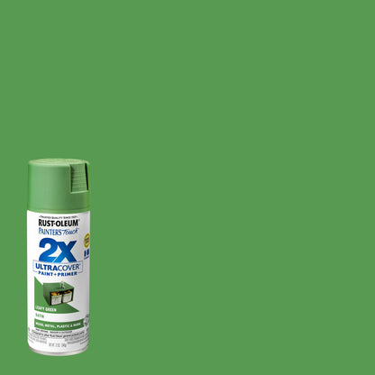 Rust-Oleum 249072 Painter's Touch 2X Ultra Cover Spray Paint, 12 oz, Satin Leafy Green (Pack of 4)