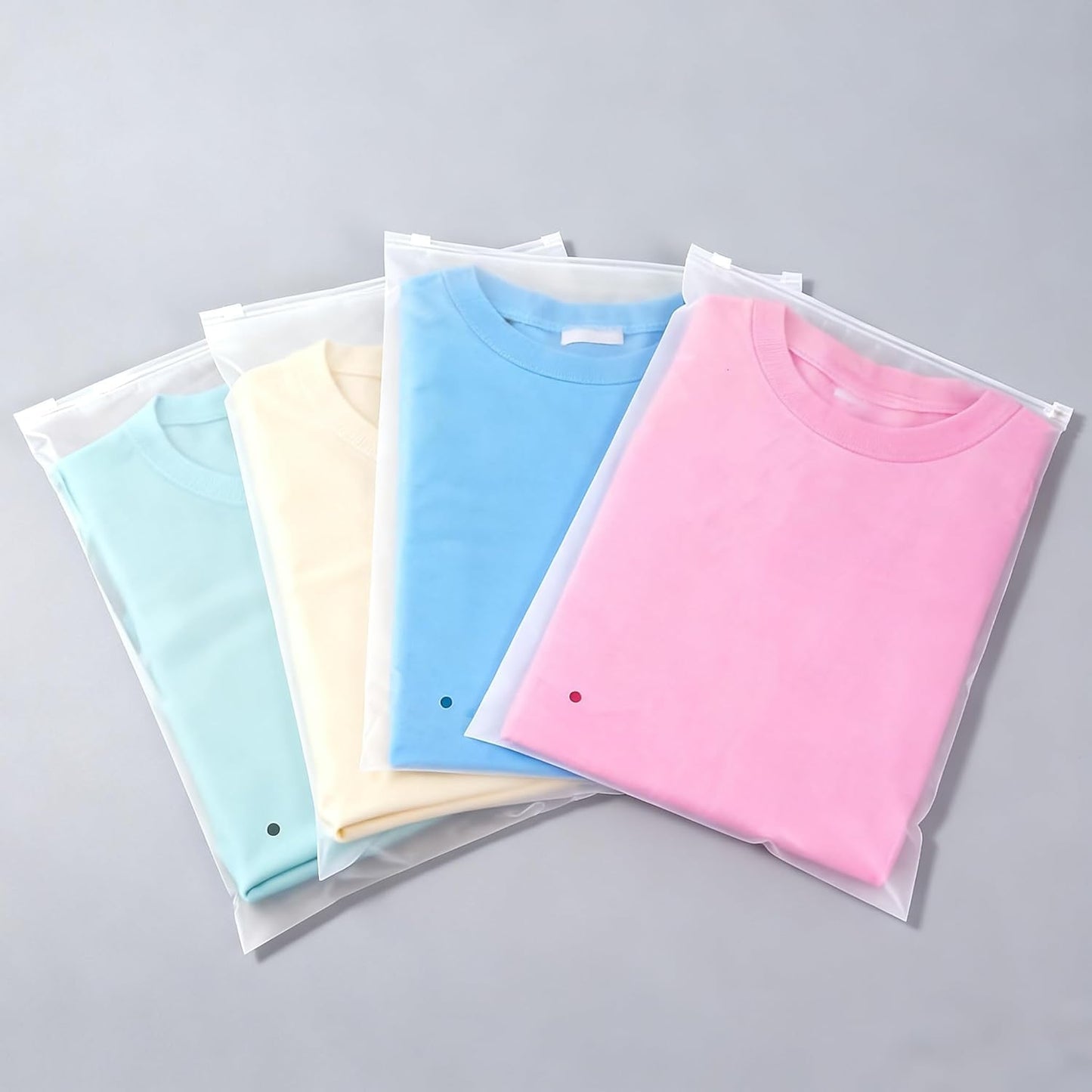 Dllxumm Frosted Zipper Plastic Bags for Clothes, 50 Pcs 12x16 Inch Reclosable Zip Slider Bags for Packaging T-Shirt, Pants, Document, Sweaters & Shipping, 3 Mil with Vent Holes