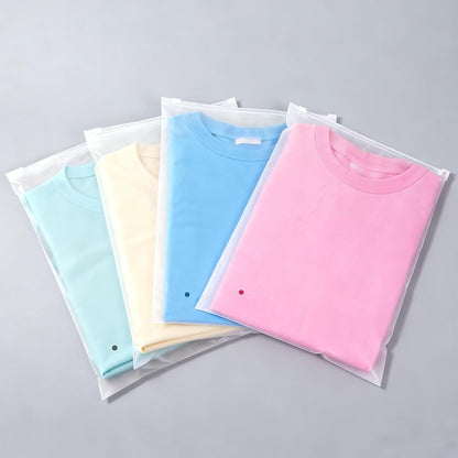 Dllxumm Frosted Zipper Plastic Bags for Clothes, 50 Pcs 12x16 Inch Reclosable Zip Slider Bags for Packaging T-Shirt, Pants, Document, Sweaters & Shipping, 3 Mil with Vent Holes