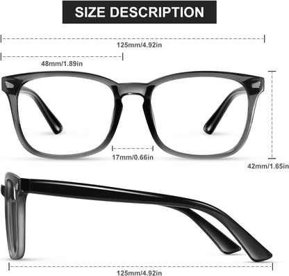 Okany Blue Light Glasses for Kids 3 Pack Blue Light Blocking Glasses for Girls Boys Computer Gaming Screen Glasses, Anti Glare Eyestrain Teen Fashion Glasses Age 3-10 (Grey Black+Transparent+Leopard)