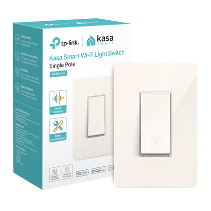 Kasa Smart Light Switch HS200, Single Pole, Needs Neutral Wire, 2.4GHz Wi-Fi Light Switch Works with Google Home, UL Certified, No Hub Required, White