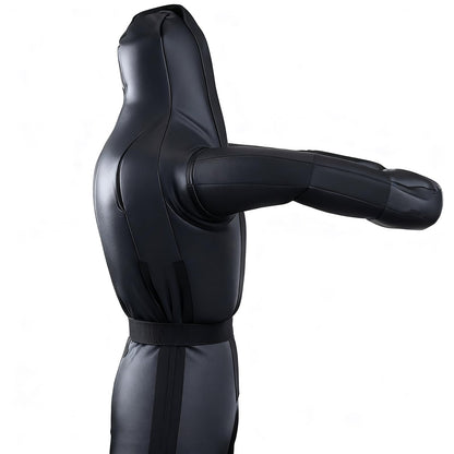 6FT Wrestling Dummy Grappling Dummy, Unfilled Hollow Design, Anti Burst Black Space Leather, MMA BJJ Training Equipment for Adults, Heavy Duty Martial Arts Practice Partner