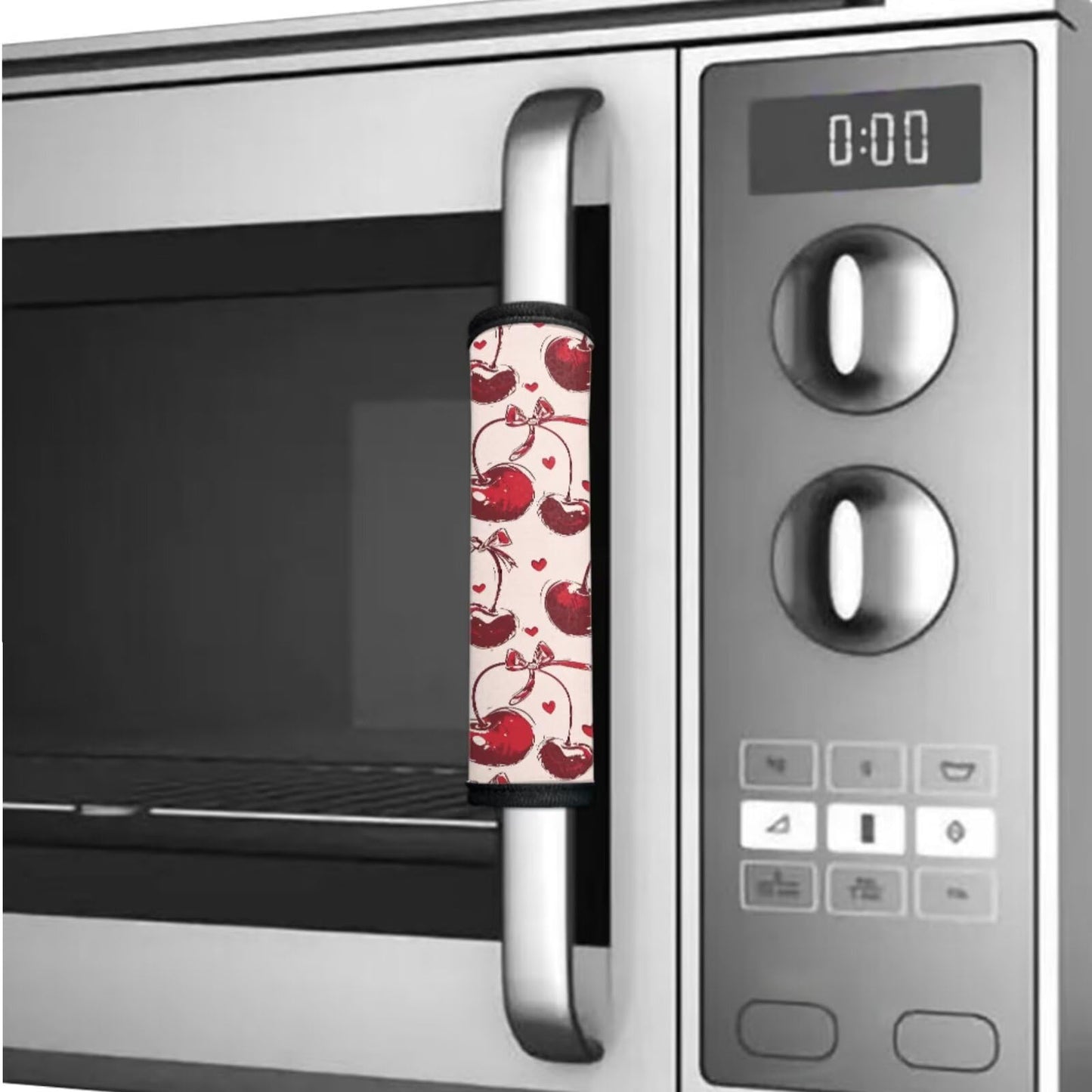 Hwzdsyxl Cherry Bowknot Heart Print Refrigerator Door Handle Covers Set of 6 Kitchen Appliance Handles Decor Anti-Static Fridge Handle Cover Keep Off Fingerprints Food Spot for Valentine's Day Decor