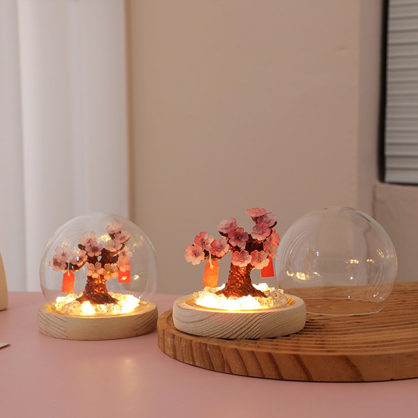 Richaa Pretty Cherry Blossom Lamps Flower Night Light Cute Bedroom Decor Unique Gifts for Women - Battery Powered (not Included)