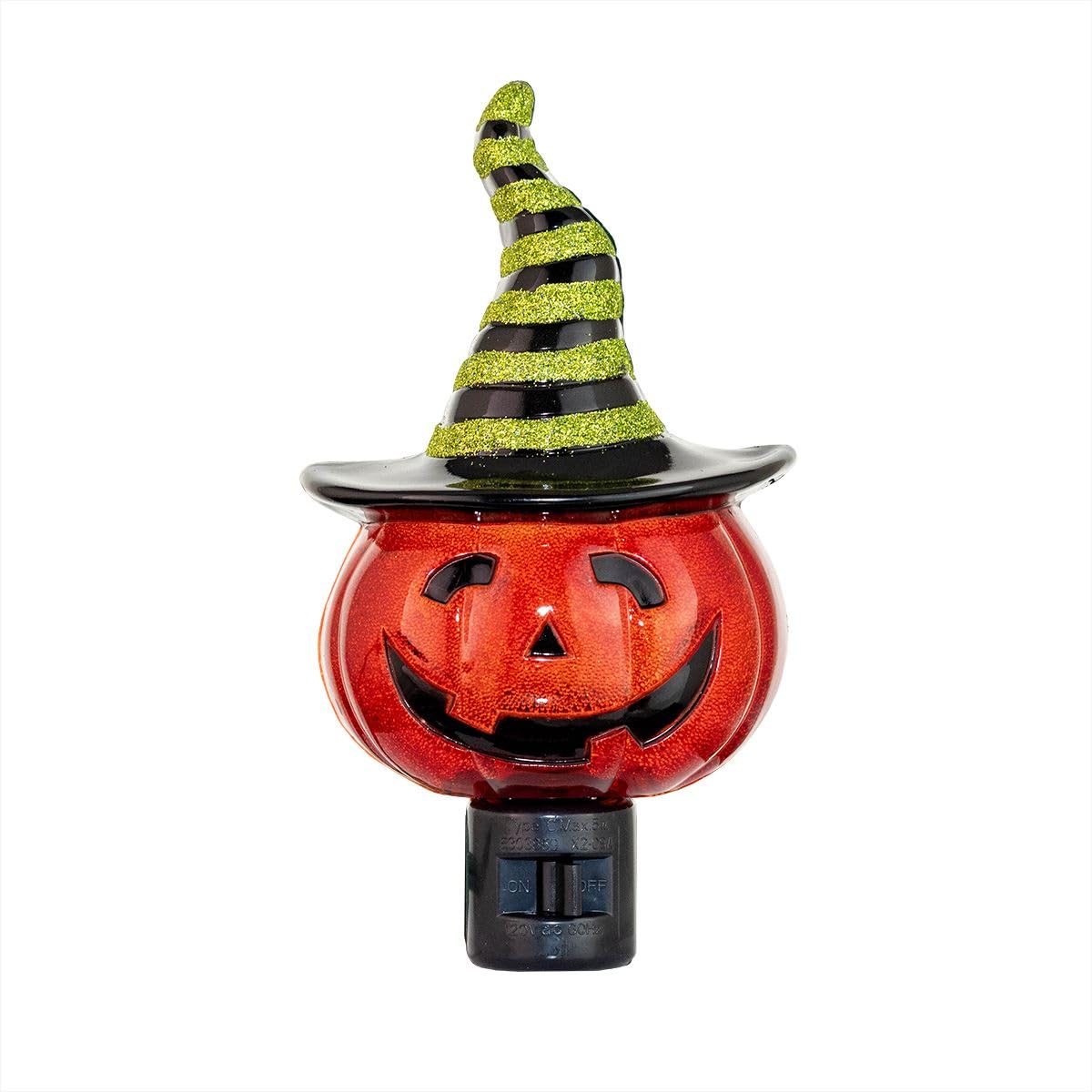 Novelty Lights LED Lamp Pumpkin in Witch Hat Halloween Decoration Night Light with Swivel Plug