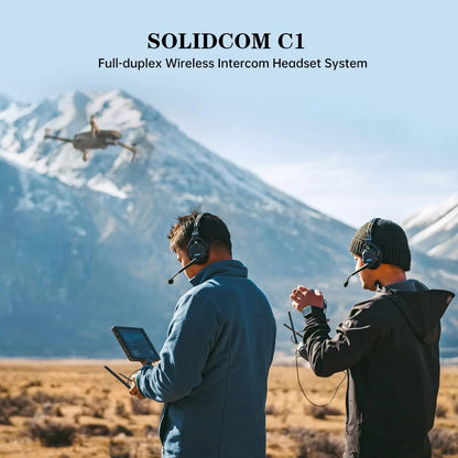 Hollyland Solidcom C1 9-Person Wireless Headset Intercom System with Base Station & 9 headsets, 1.9GHz Full-Duplex Team Communication with AB Grouping Cloud Meeting Announcement Expandable Connection