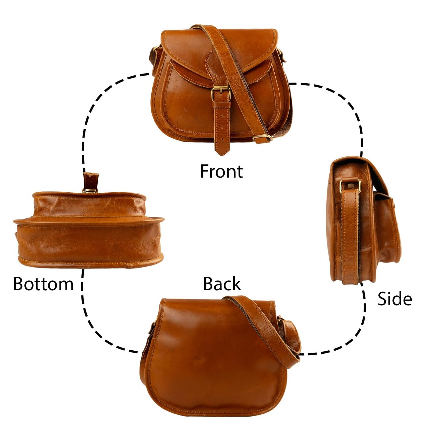 Satchel And Fable Leather Crossbody Satchel Bag Vintage Purses Handbags for Women 11 inch