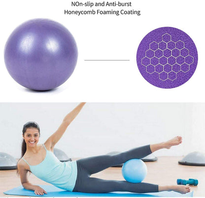 XIECCX Mini Yoga Balls 9 Inch Exercise Pilates Therapy Balance Micropore Ball Barre Equipment for Home Stability Training Physical Core Training(Pink)