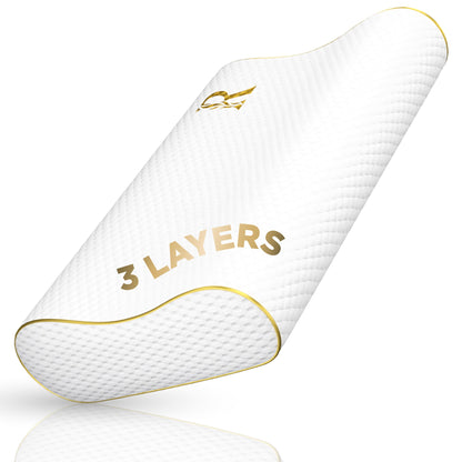 Royal Therapy Travel Memory Foam Pillow, Camping, Cervical for Pain, Contour Pillow, Shoulder Pain, Neck Pain Pillow