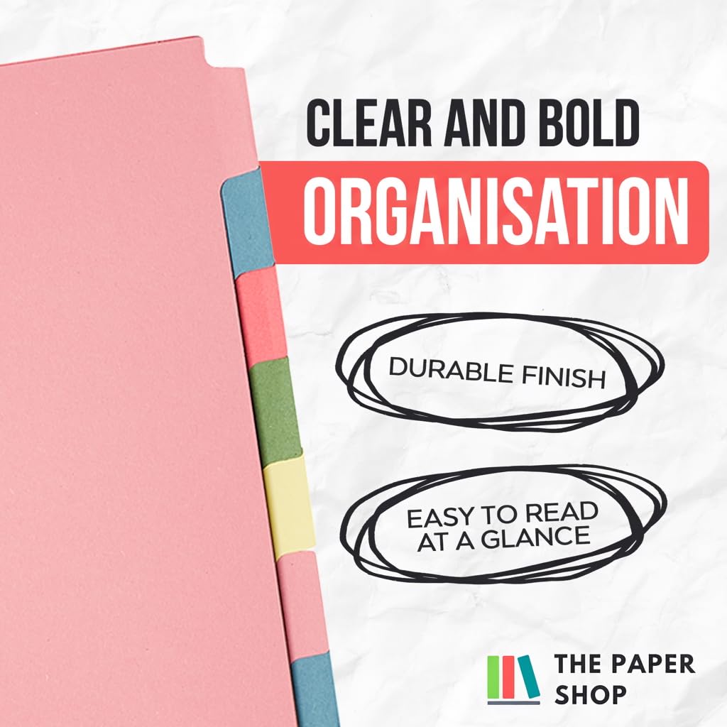 10 Tab Dividers for 3 Ring Binder – 10 Dividers Set with Tabs, Perfect for Organizing Documents, Binder Tab Dividers for Easy Filing (5 Pack)