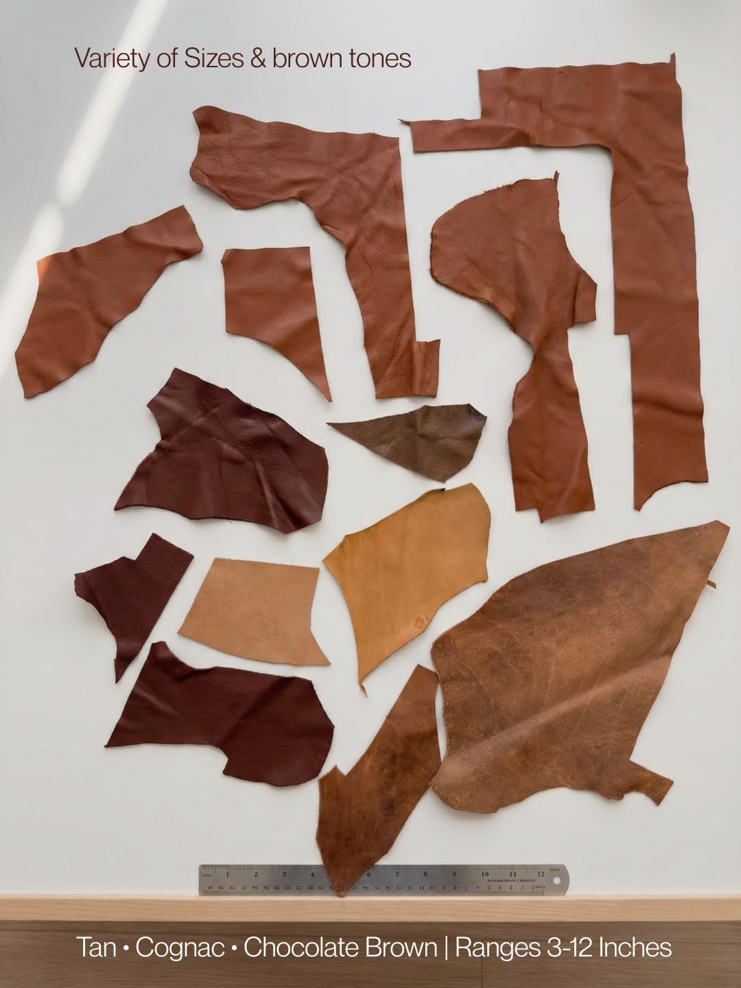 Brown Full Grain Leather Scraps: Sold by The Pound (1.0, Pounds)