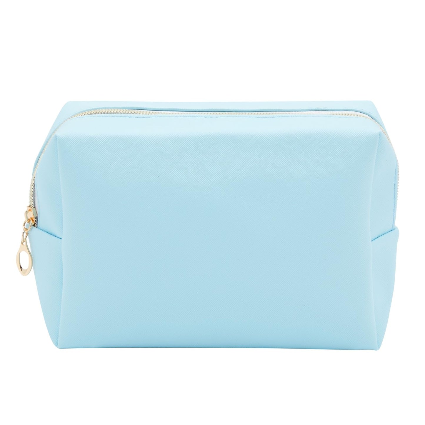 Glamlily 3 Pack Faux Leather Makeup Bag with Zipper, Travel Cosmetic Pouches (3 Pastel Colors)