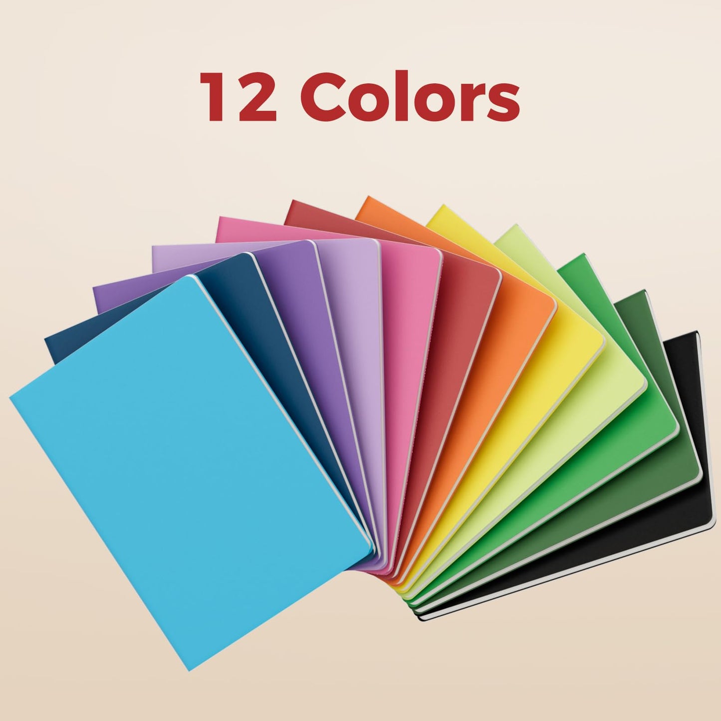 XYark Large Colorful Blank Notebook Journals Bulk with Thick Unlined Paper, 8.5x11 inch, 60 Pages, Journal Set for Travelers Students Office, Sketchbook Composition Diary Subject Notebooks, 12 Pack