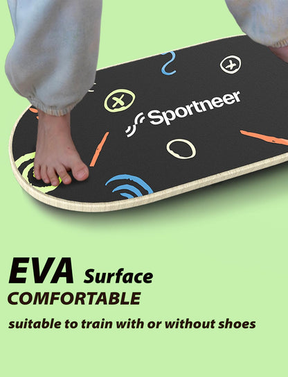 Sportneer Balance Board Kids Wooden Wobble Board for Kids, Safe and Sturdy Balance Trainer, Kids Balance Board for 3-5 6-12 (With Semi-circular Wobble Blocks)