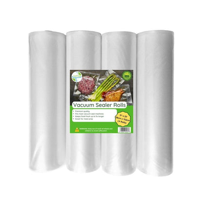 EverFresh 11" x 25' Vacuum Sealer Rolls, 4 Pack | 15% THICKER Embossing | Compatible with FoodSaver Machines, BPA Free, Commercial Grade Food Sealer Bags