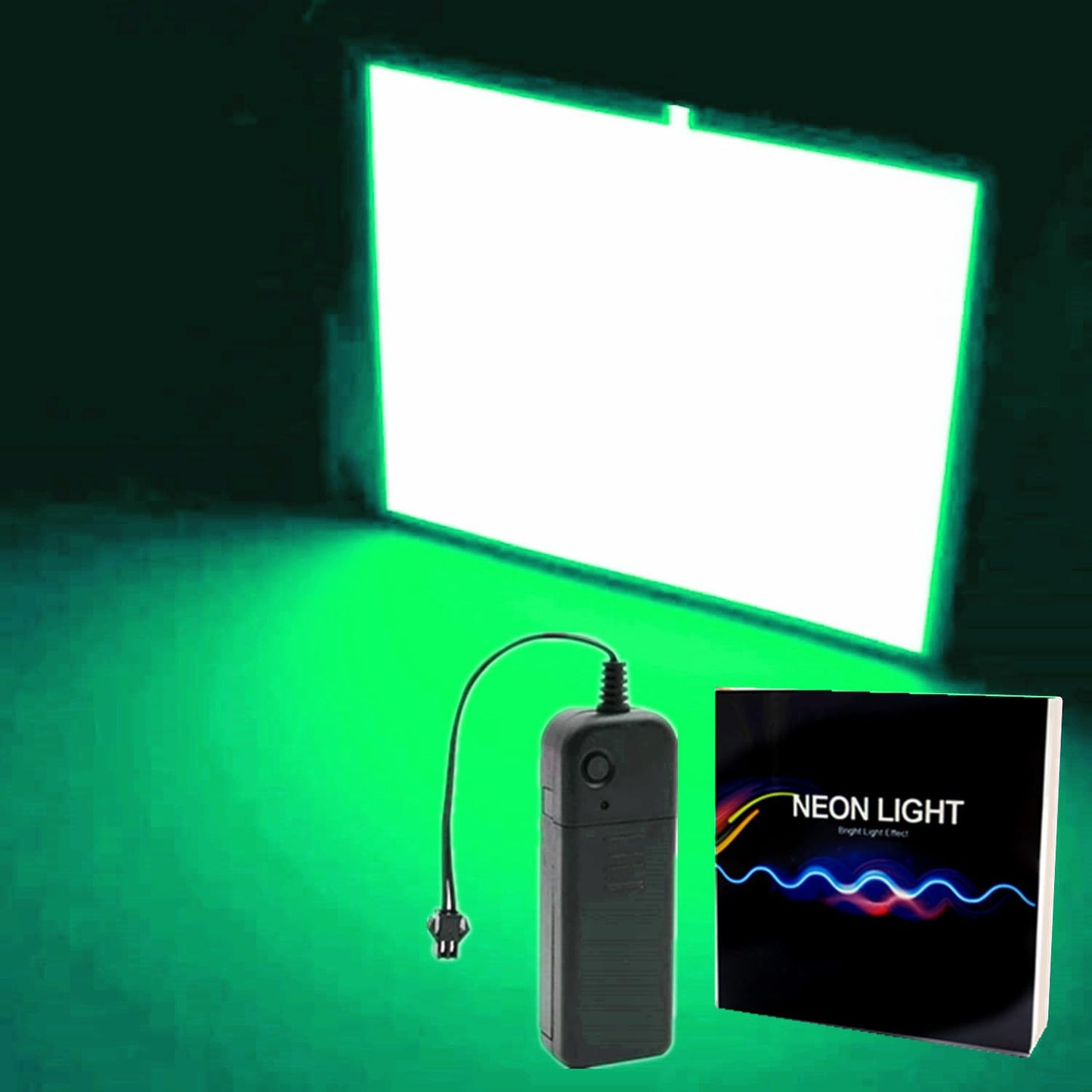 Flexible Led Panel,Electroluminescent Panel Sheet EL Tape Cuttable Soft for Mask Eye Cosplay Party Decor DIY-Continuous/Slow Flash/Fast Strobe 10x10cm (green, 10x10)