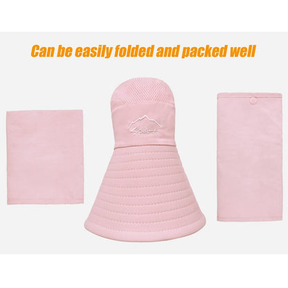Fishing Hat for Men & Women, Outdoor UV Sun Protection Wide Brim Hat with Face Cover & Neck Flap (Pink)