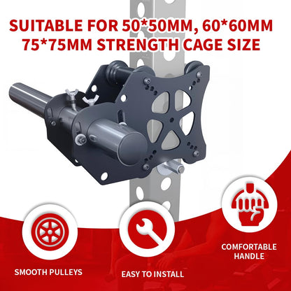 Pulley System Gym Power Rack Attachments Smith Machine Attachments Cable Pulley Attachments for Gym Home Cable Crossover Bench Press Deep Squat for 2" Olympic Barbell 2" Weight Plate (Set-B1)