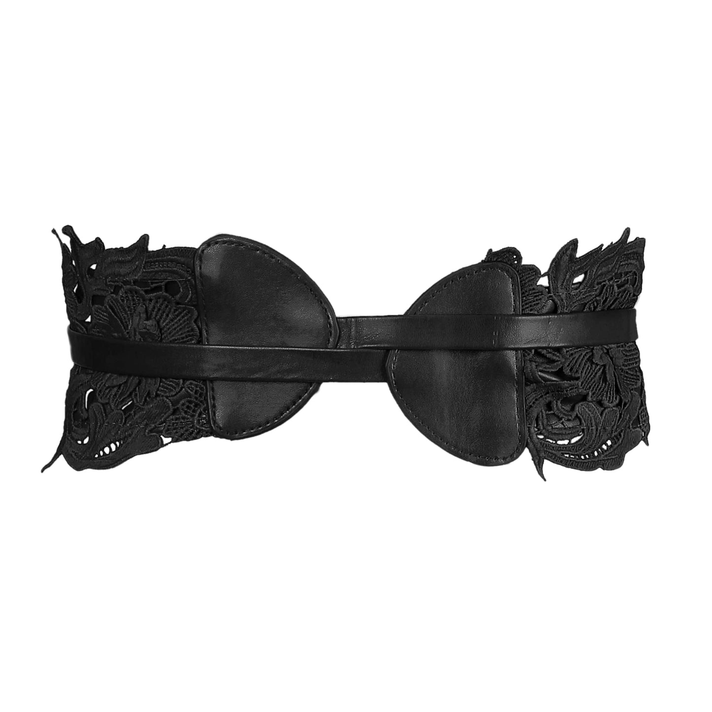 Allegra K Womens Lace Wide Waist Belt Wrap Around Obi Corset Cinch Belts Bowknot 65-80cm/25.59-31.50" Black
