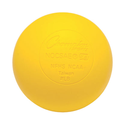 Champion Sports Lacrosse Balls – Official Size Equipment for Professional, College & High School Games, Practices & Recreation, NOCSAE, NCAA, NFHS & SEI Certified, 12-Pack, Yellow