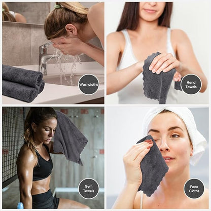 Orighty Washcloths 48 Pack, Ultra Soft Face Cloths 12 x 12 inch, Absorbent &