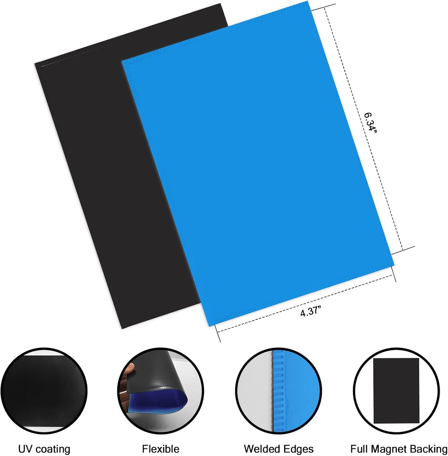 Blue Magnetic Picture Frame 4X6 for Refrigerator 10 Pack,Photo Magnets Sleeves