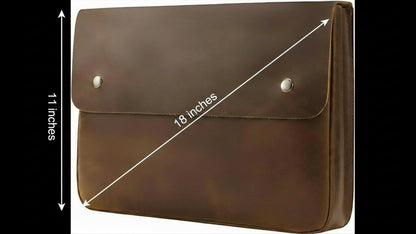 MILITARIA STUFFS Leather File Folder Organizer Document Holder, File Case, A5 Binder, Envelope Portfolio, Portfolio,Spacious Leather Folio Laptop Sleeve Case for 13" 14" 15" Laptops,Macbook & Tablets