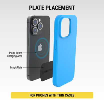 Scosche MAGRKI MagicMount Replacement Metal Plate Kit for Phone, Metal Plates for Magnetic Mount Cell Phone Holder for Car, Universal with All Devices and Phone Case, Black